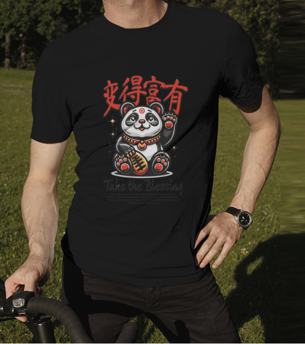 Maneki Panda Take The Blessing T-Shirt