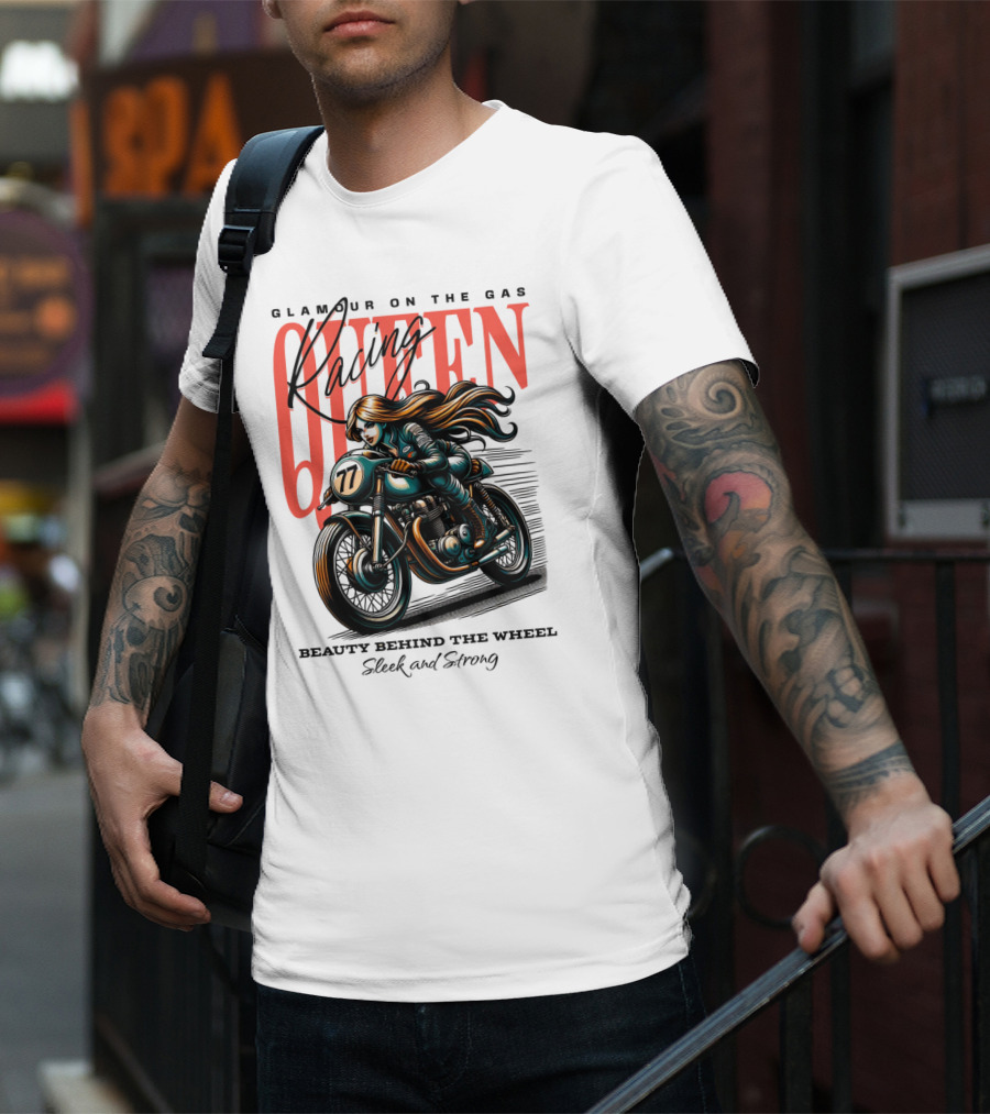 Glamour On The Gas Racing Queen Beauty Behind The Wheel Sleek And Strong T-Shirt