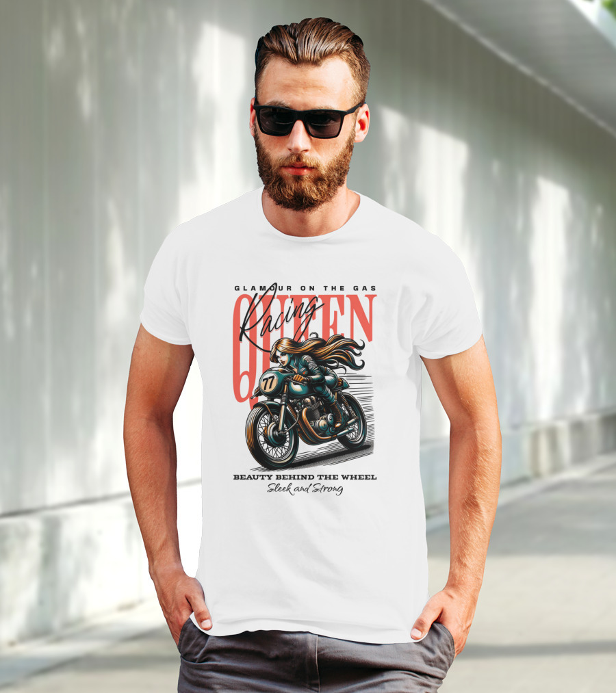 Glamour On The Gas Racing Queen Beauty Behind The Wheel Sleek And Strong T-Shirt