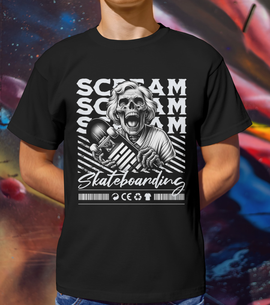 SCREAM SCREAM SCREAM Skateboarding T-Shirt