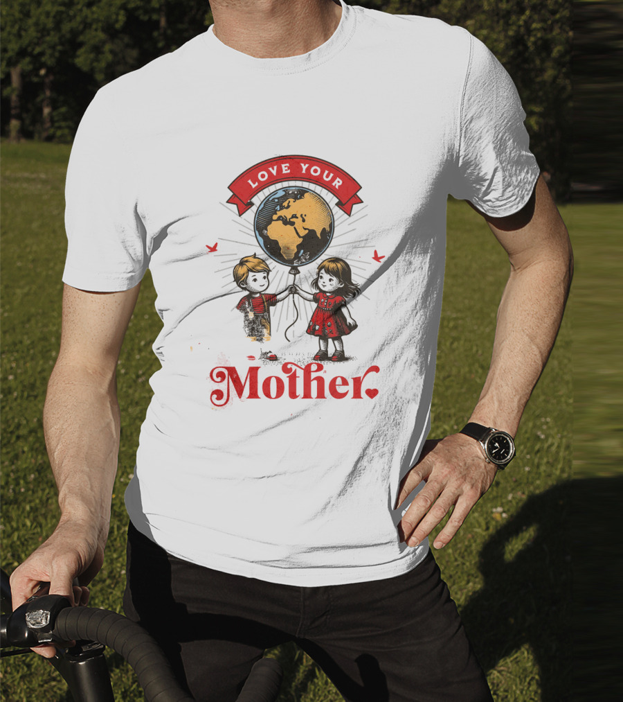 Love Your Mother Children With Planet Earth Earth Day Vintage T-Shirt
