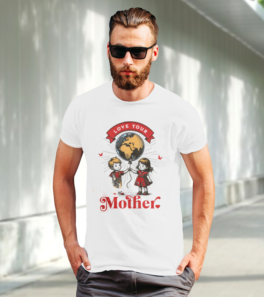Love Your Mother Children With Planet Earth Earth Day Vintage T-Shirt