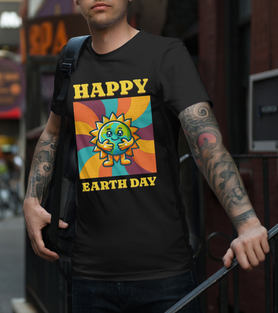 Happy Earth Day Sunshine Spiral T-Shirt
