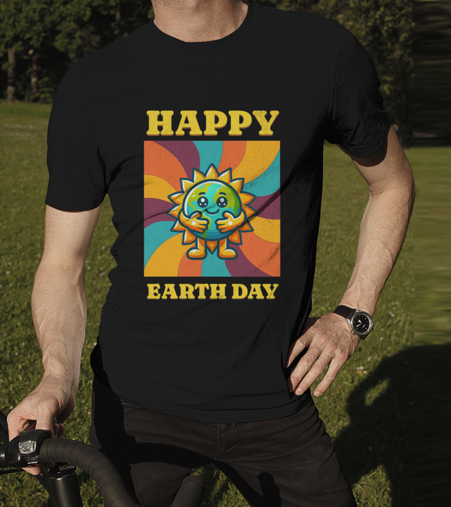 Happy Earth Day Sunshine Spiral T-Shirt