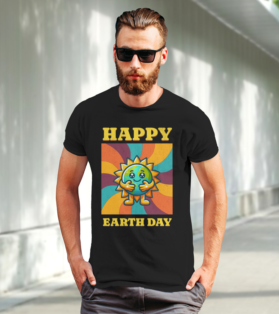 Happy Earth Day Sunshine Spiral T-Shirt