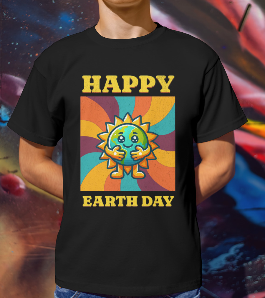 Happy Earth Day Sunshine Spiral T-Shirt