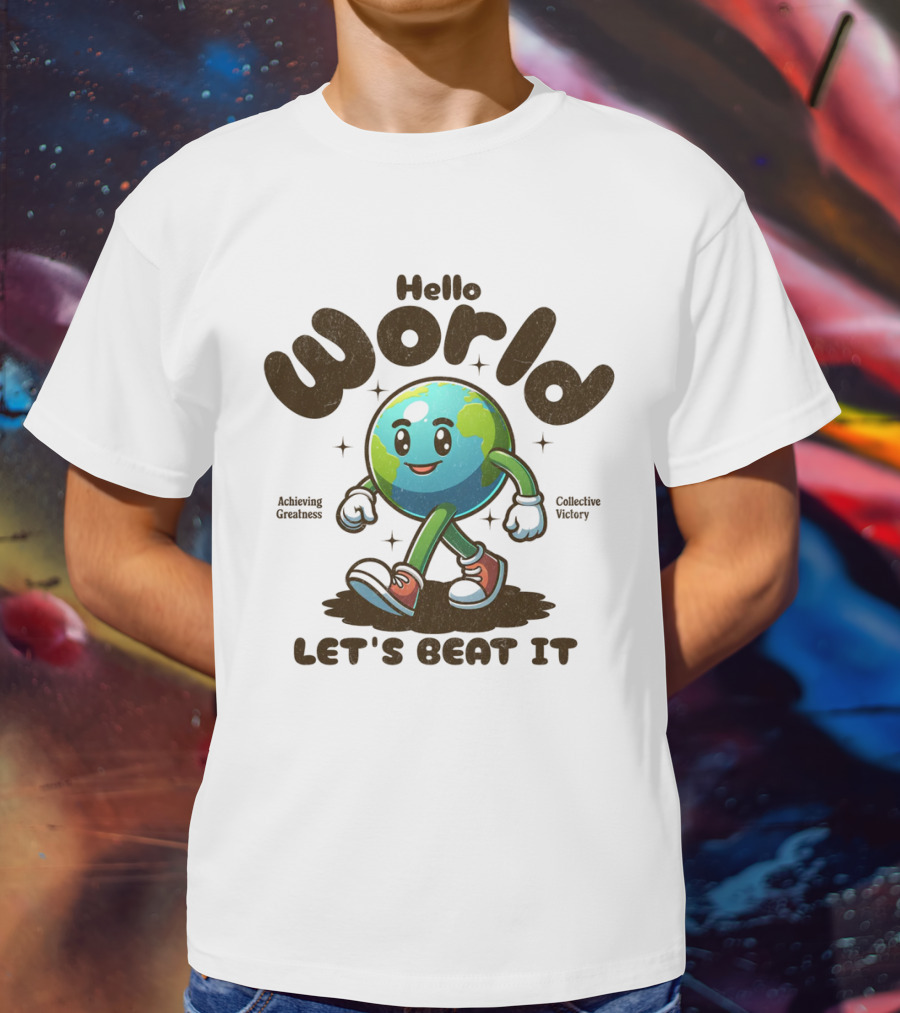 Hello World Earth Walking Let's Beat It T-Shirt