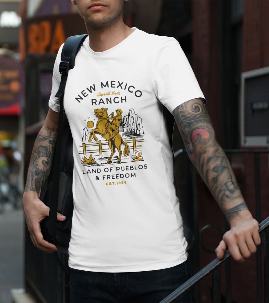 New Mexico Ranch Shiprock Peak Land Of Pueblos And Freedom Est. 1954 T-Shirt
