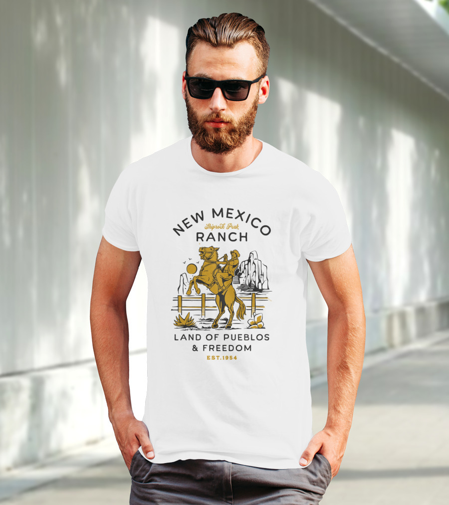 New Mexico Ranch Shiprock Peak Land Of Pueblos And Freedom Est. 1954 T-Shirt