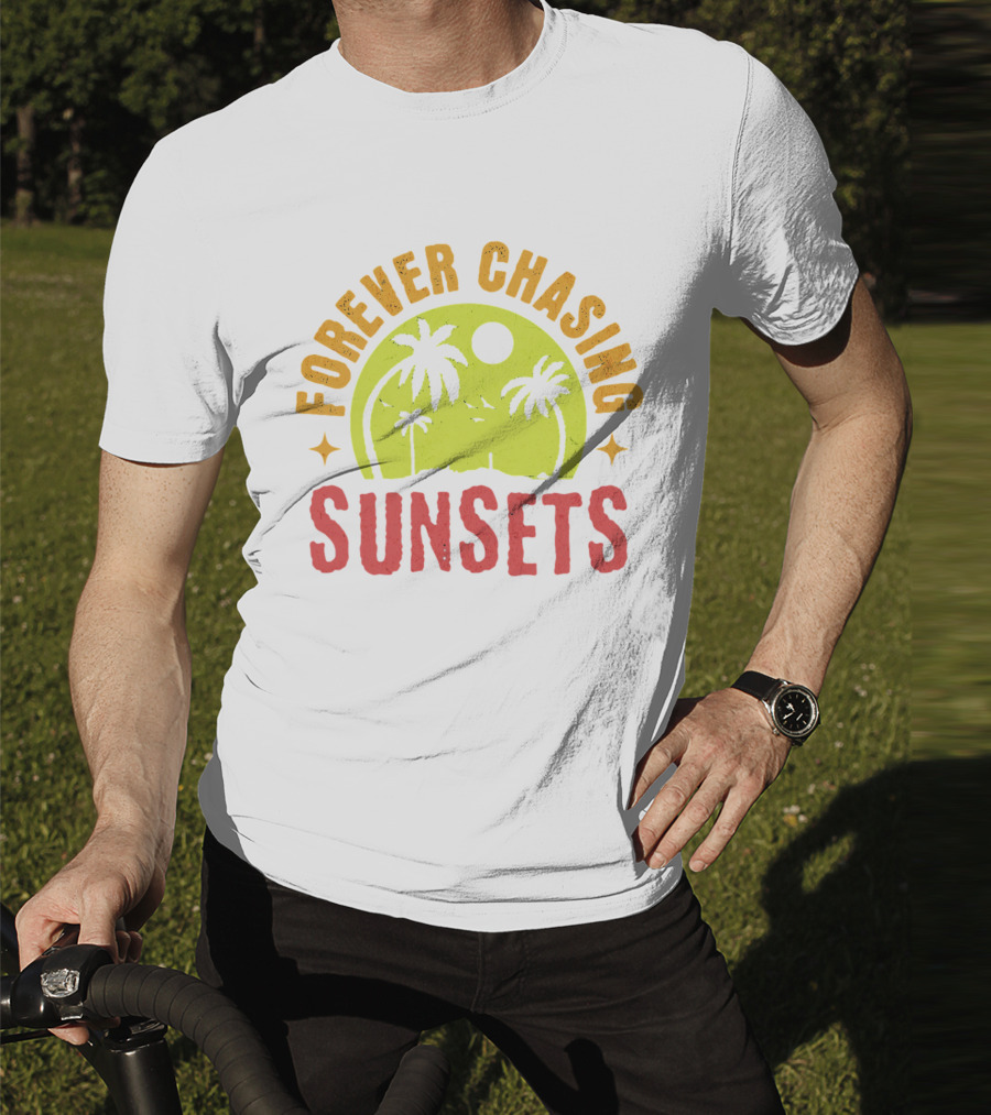 Forever Chasing Sunsets Retro Vintage Summer Vacation T-Shirt
