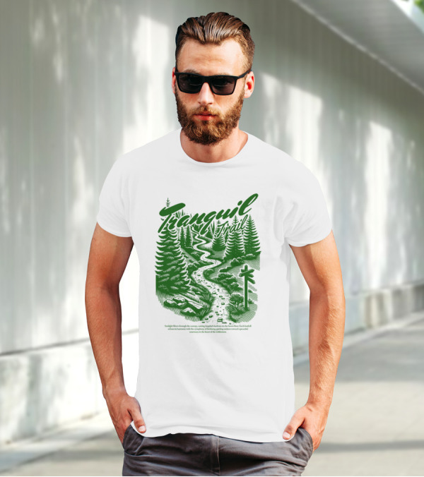 Tranquil Trail Scenic Forest Pathway Journey T-Shirt