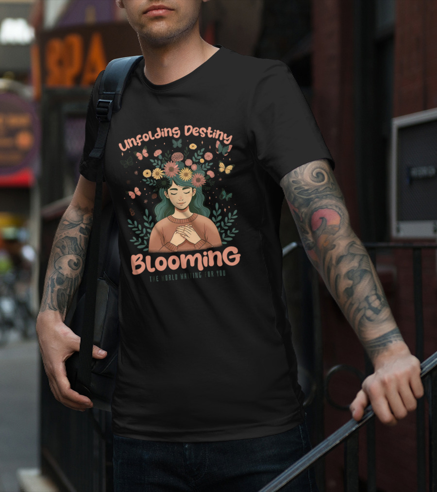 Unfolding Destiny Blooming The World Waiting For You T-Shirt