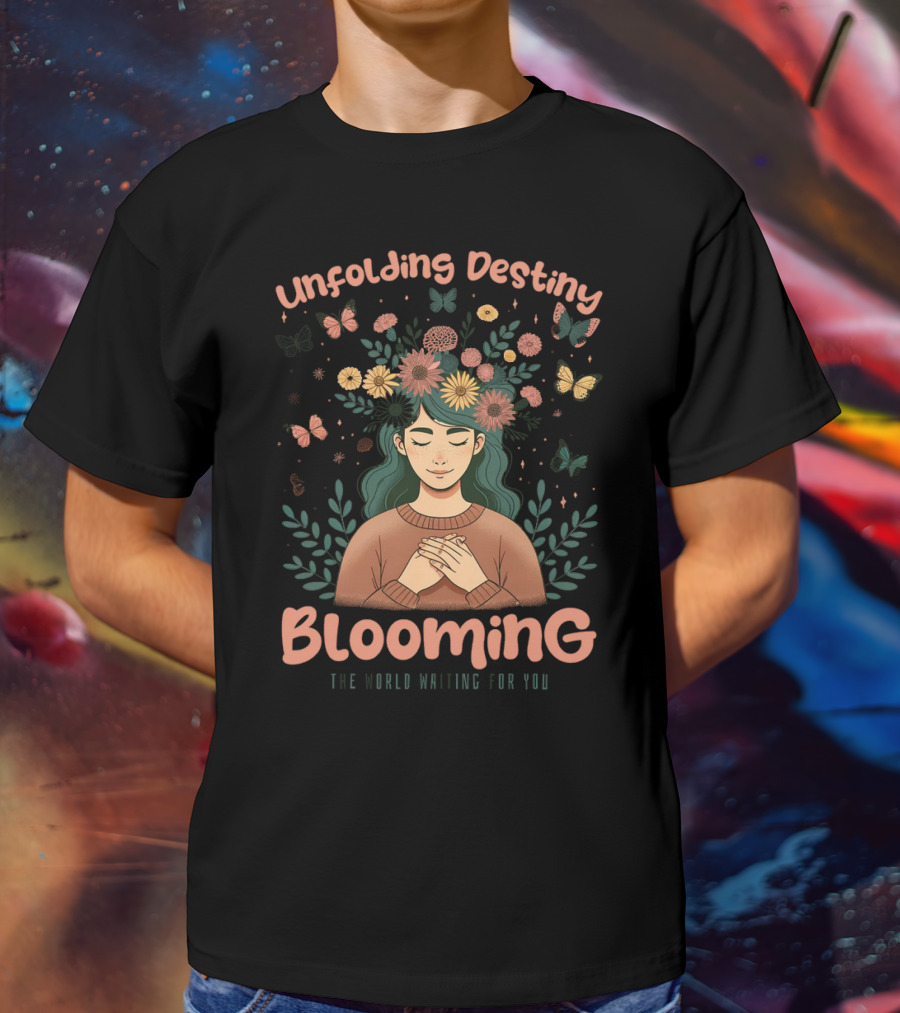 Unfolding Destiny Blooming The World Waiting For You T-Shirt
