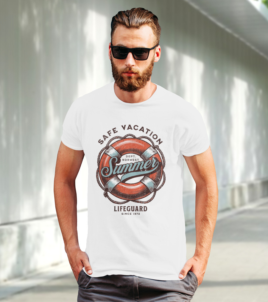 Safe Vacation Summer Dept Norwest Lifeguard Since 1972 T-Shirt