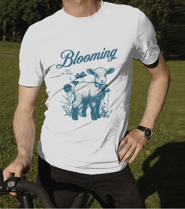 Blooming Vintage Style Est. In 1982 Lamb And Flowers T-Shirt