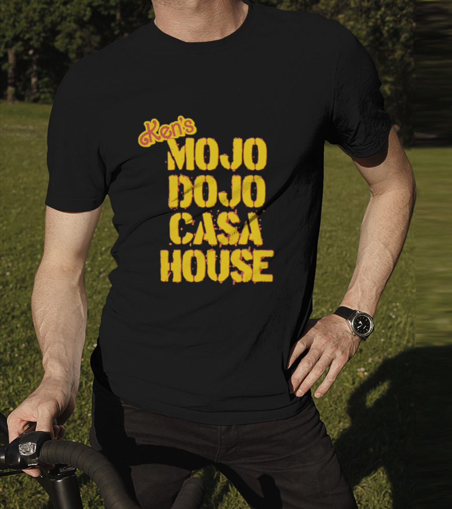 Ken's Mojo Dojo Casa House Yellow Grunge Text T-Shirt