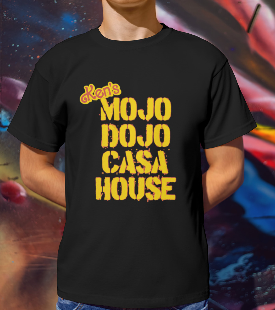Ken's Mojo Dojo Casa House Yellow Grunge Text T-Shirt