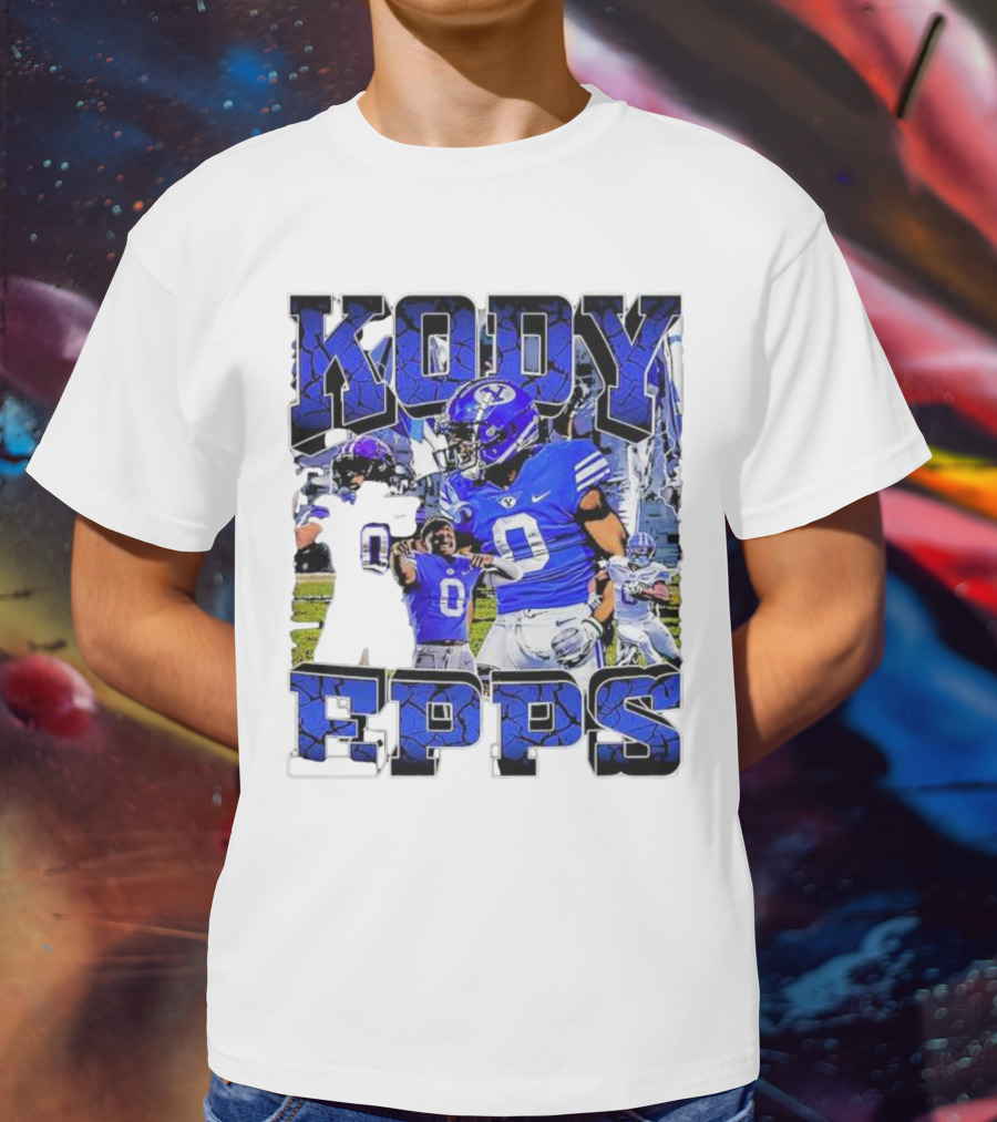 Kody Epps BYU Cougars Football Player Blue Uniform T-Shirt