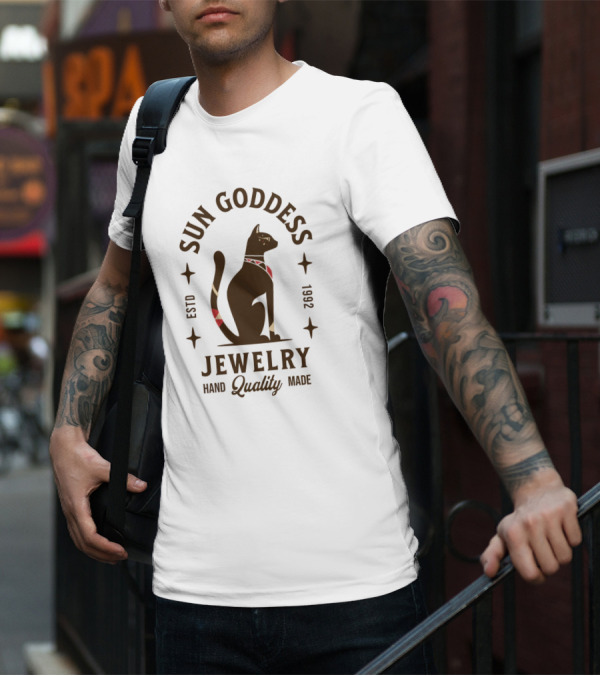 Sun Goddess Jewelry Cat Hand Quality Made Estd 1992 T-Shirt