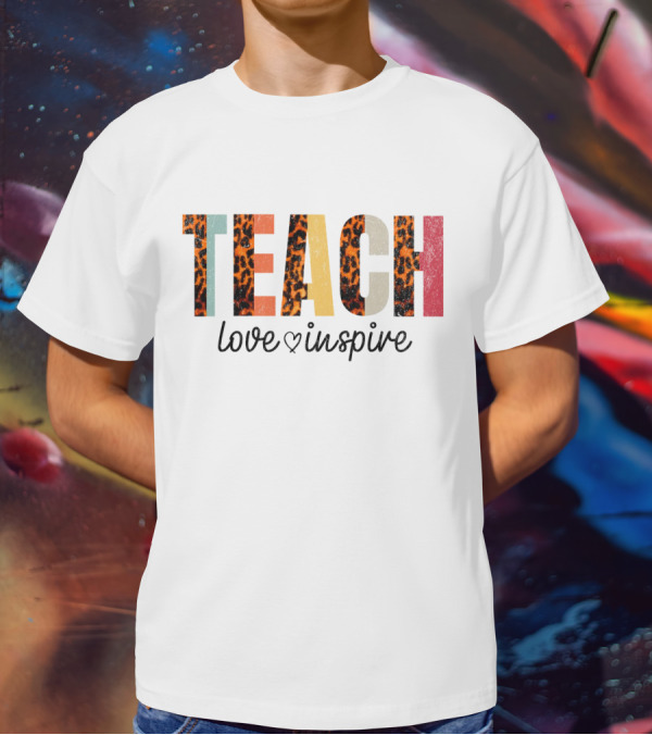 TEACH Leopard Love Inspire T-Shirt