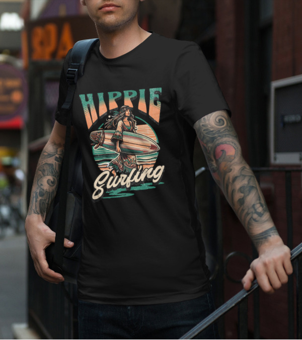 Hippie Surfing Retro Wave Sunset Vibes T-Shirt