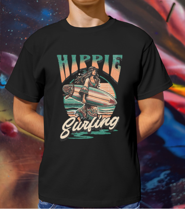 Hippie Surfing Retro Wave Sunset Vibes T-Shirt