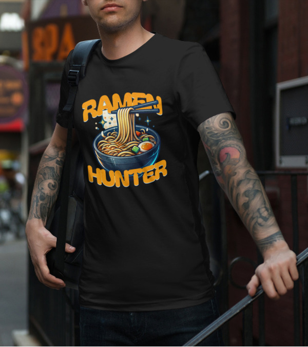 Ramen Hunter Noodles Chopsticks Bowl T-Shirt