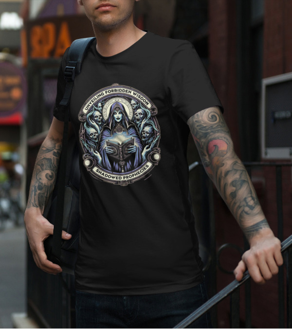 Unveiling Forbidden Wisdom Shadowed Prophecies T-Shirt