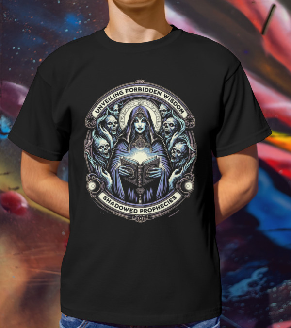 Unveiling Forbidden Wisdom Shadowed Prophecies T-Shirt