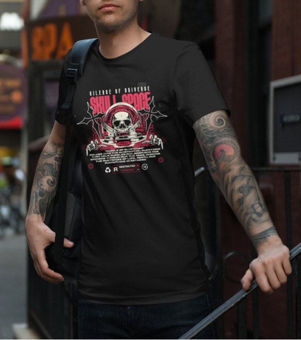 Silence Of Universe Skull Space Riddle Of Existence Restricted 18+ T-Shirt