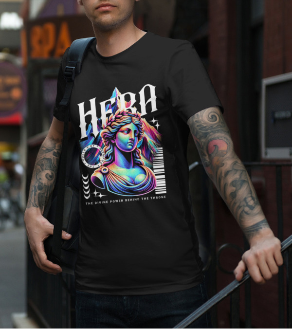 Hera Queen Of Olympus Neon Y2K The Divine Power Behind The Throne T-Shirt