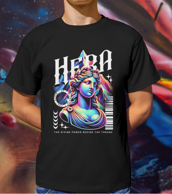 Hera Queen Of Olympus Neon Y2K The Divine Power Behind The Throne T-Shirt