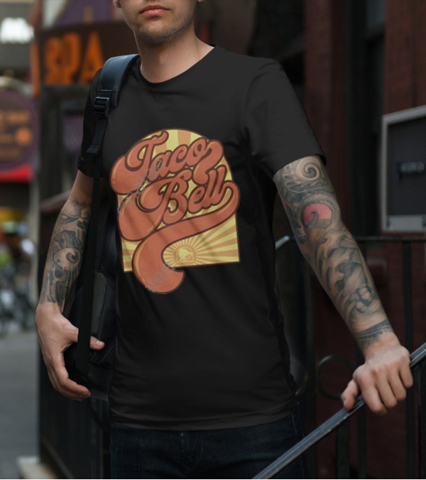 Taco Bell Groovy Retro Sunrise Logo Taco Bell Merch T-Shirt