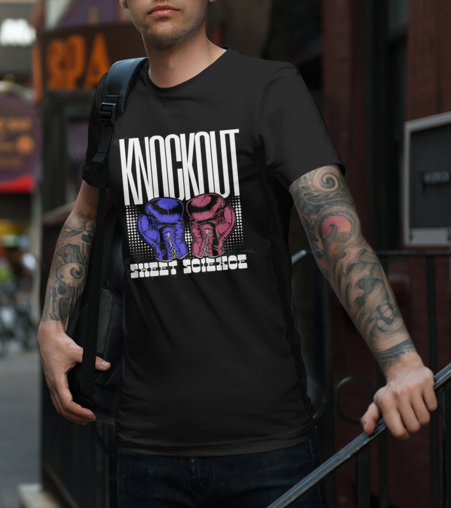 KNOCKOUT SWEET SCIENCE Boxing Gloves T-Shirt