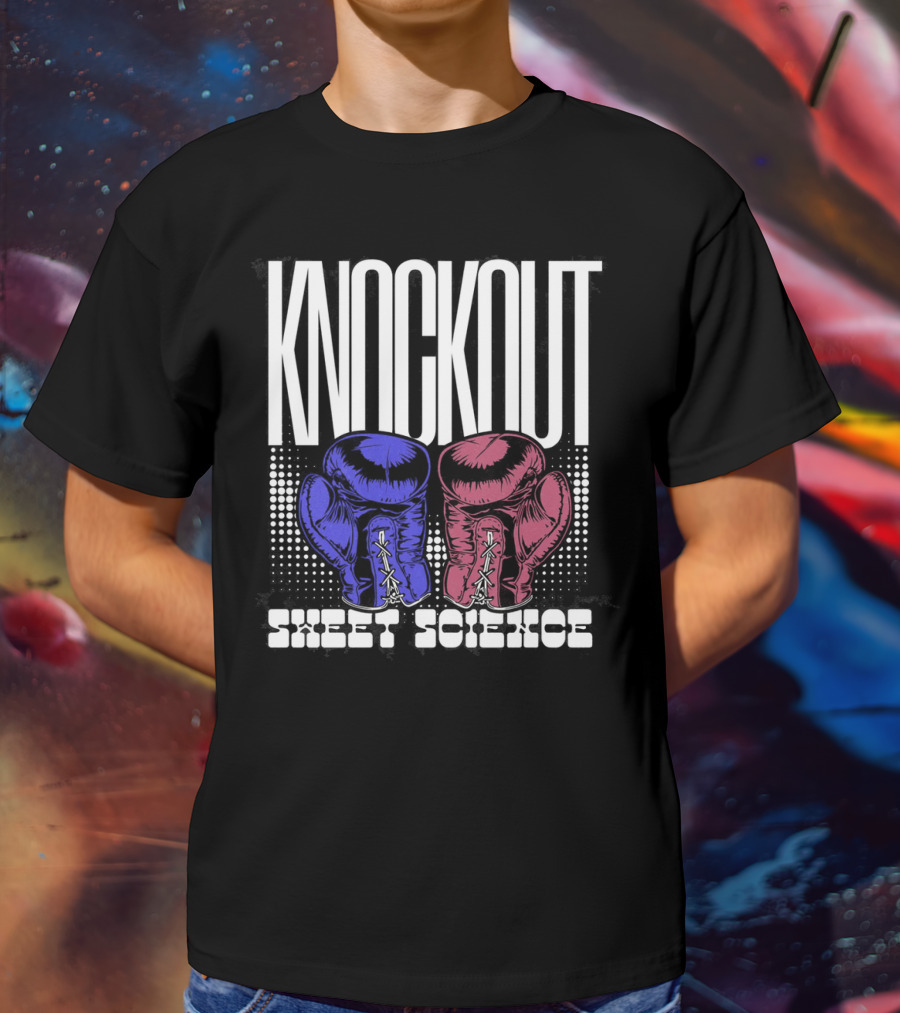 KNOCKOUT SWEET SCIENCE Boxing Gloves T-Shirt