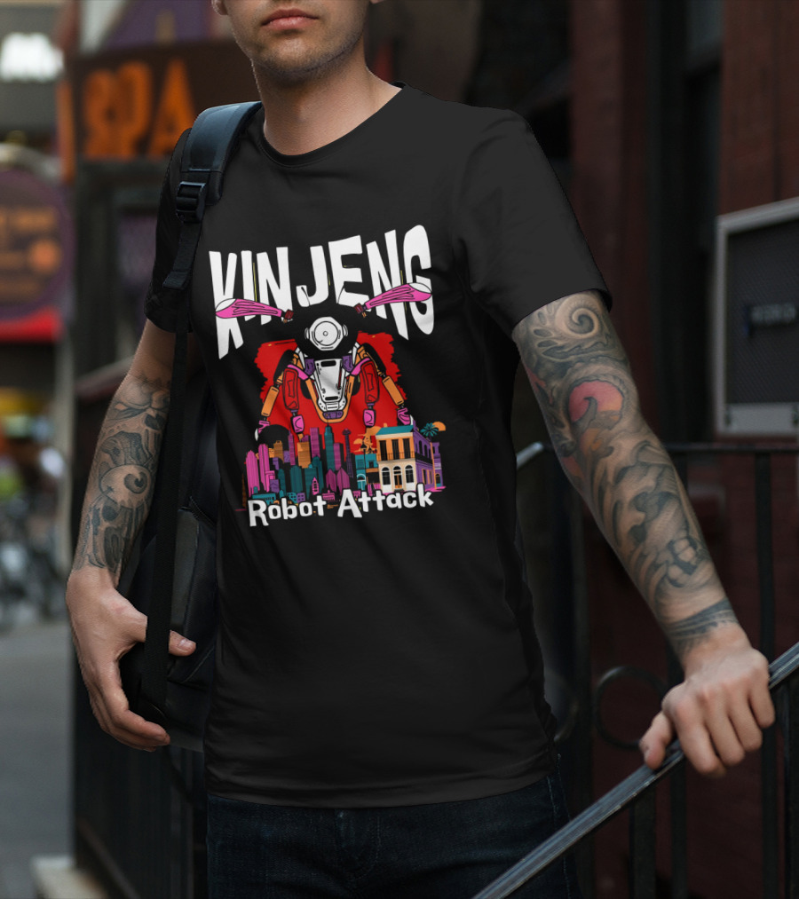 KINJENG Robot Attack Cityscape Adventure T-Shirt