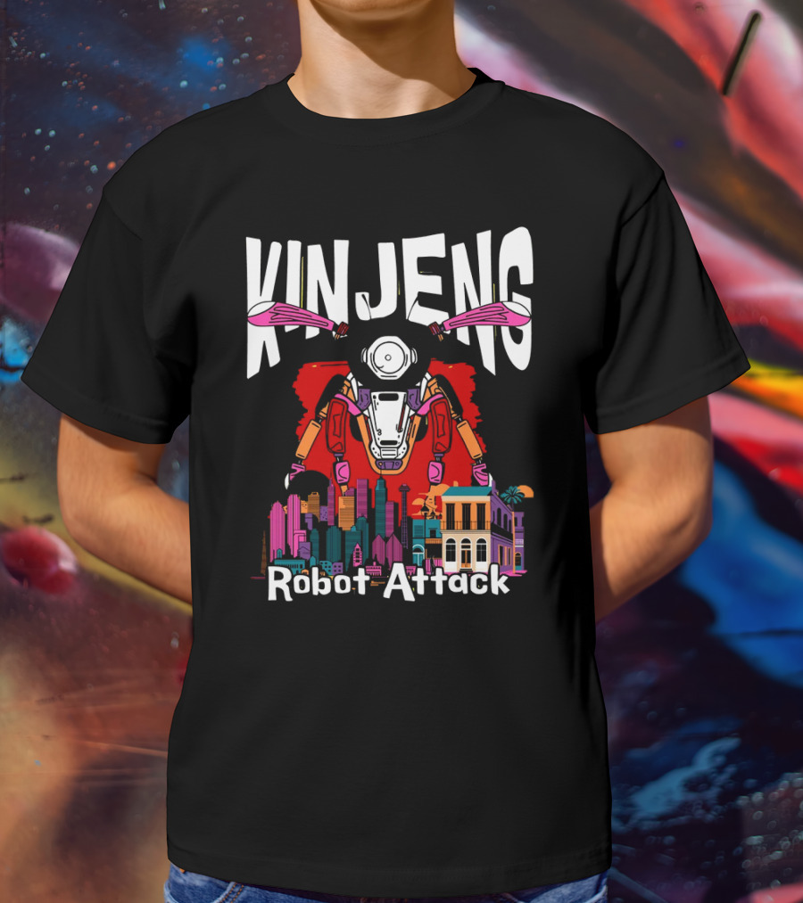 KINJENG Robot Attack Cityscape Adventure T-Shirt
