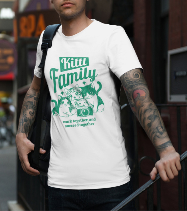 Kittl Family Work Together And Succeed Together Cats With Camera T-Shirt