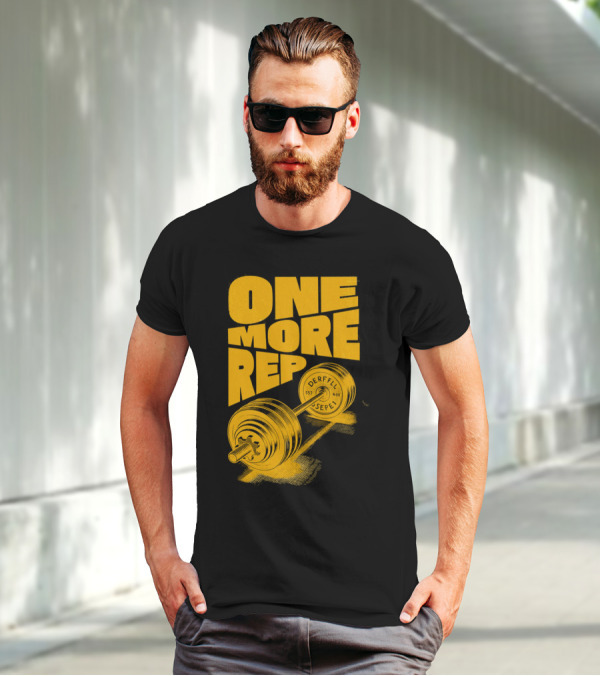 ONE MORE REP 552 DERFFIL SEPEL Barbell Motivation T-Shirt