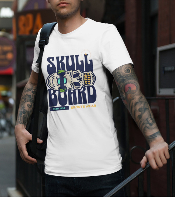 SKULL BOARD ESTD 1992 SPORTS WEAR KTTTL STUDIO COMPANY T-Shirt