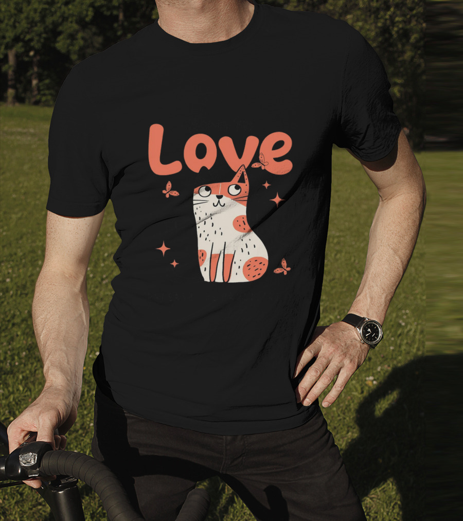 Born To Love Unleash The Pawsitivity Cat Butterflies T-Shirt