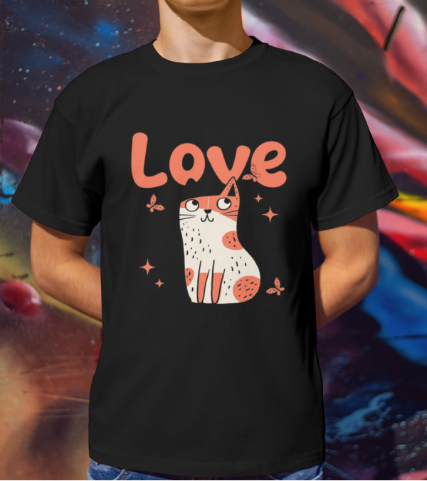 Born To Love Unleash The Pawsitivity Cat Butterflies T-Shirt