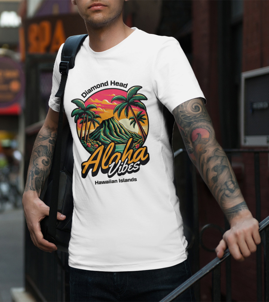 Diamond Head Aloha Vibes Hawaiian Islands T-Shirt