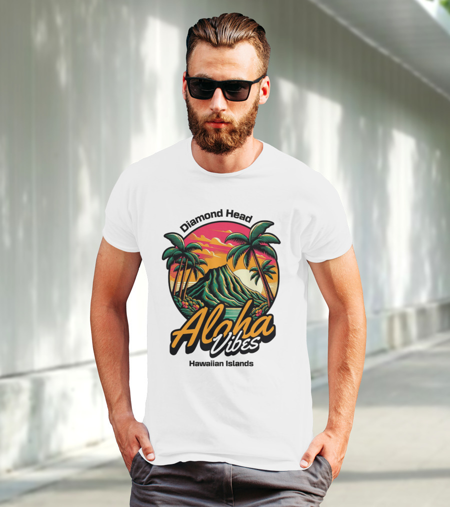 Diamond Head Aloha Vibes Hawaiian Islands T-Shirt