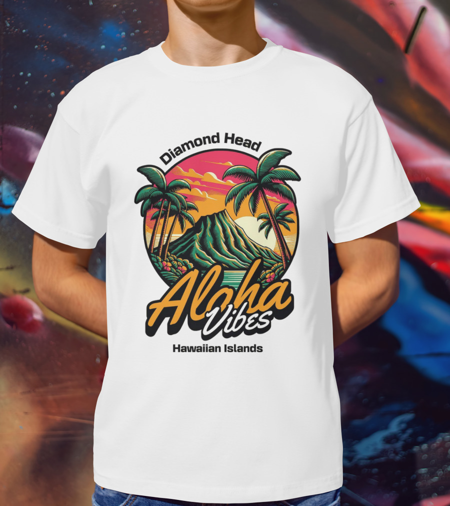 Diamond Head Aloha Vibes Hawaiian Islands T-Shirt