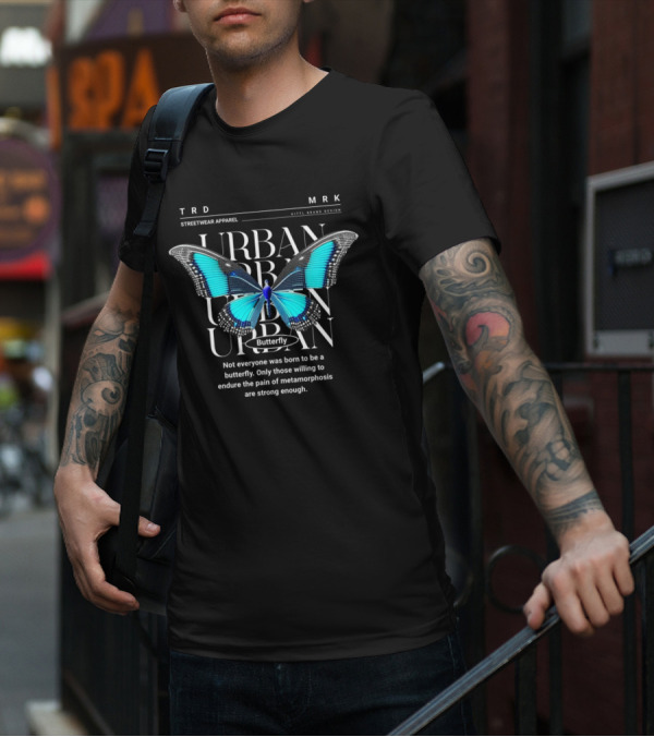 TRD MRK Streetwear Apparel Urban Butterfly Metamorphosis Kittl Brand T-Shirt
