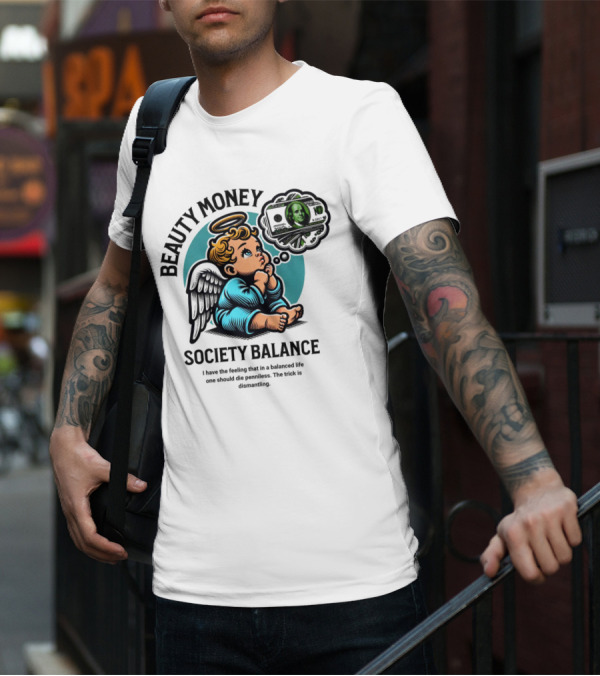 BEAUTY MONEY SOCIETY BALANCE Angel Dreaming Dollar Halo T-Shirt