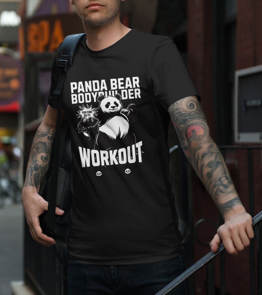 Panda Bear Bodybuilder Workout You Can Do It ESTD T-Shirt
