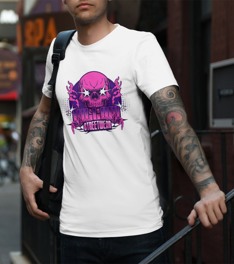 Villain Streetwear Skull Flames Urban Gothic Aesthetic T-Shirt