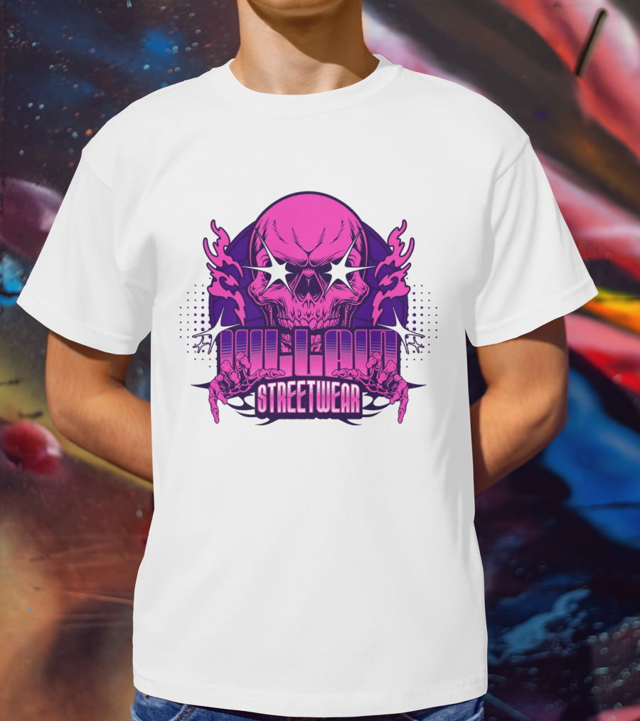 Villain Streetwear Skull Flames Urban Gothic Aesthetic T-Shirt